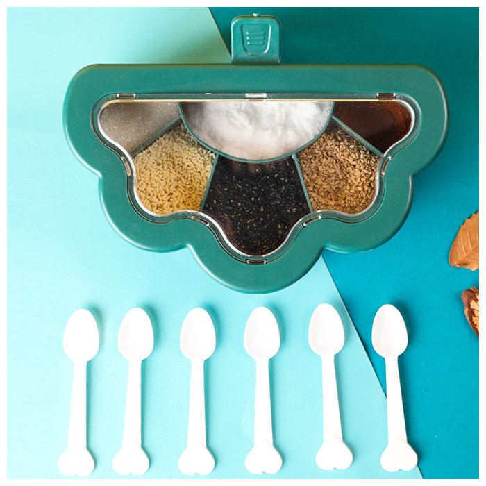 Buy Six Compartment Seasoning Box Set Plastic Spice Box Kitchen